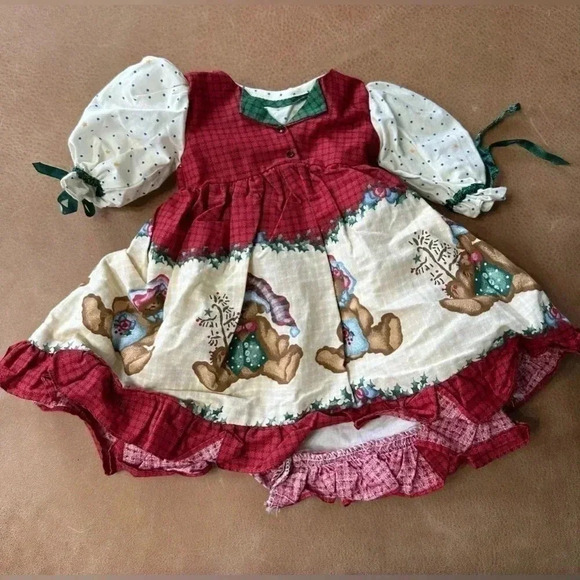 Daisy Kingdom Other - Vintage Daisy Kingdom Christmas Bear Doll Dress